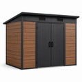 Abri de jardin en bois et métal couleur marron et noir