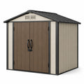 Abri de jardin en plastique avec porte en bois composite 185x152x226cm marron et beige