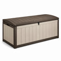 Coffre de rangement extérieur en plastique brun/beige 150 cm