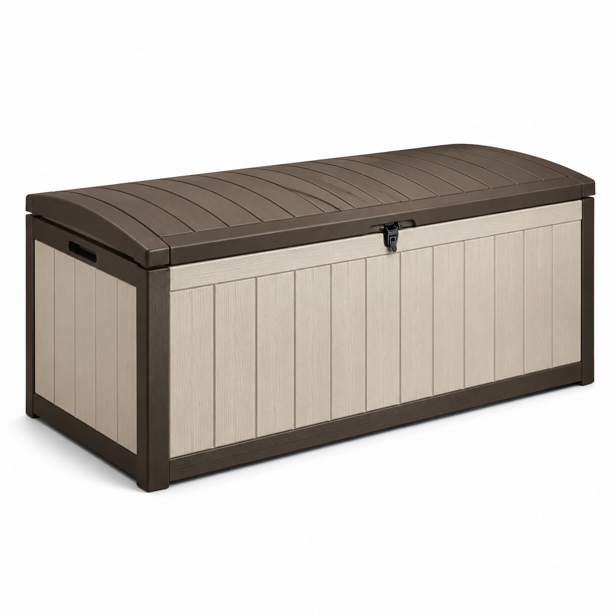 Coffre de rangement extérieur en plastique brun/beige 150 cm