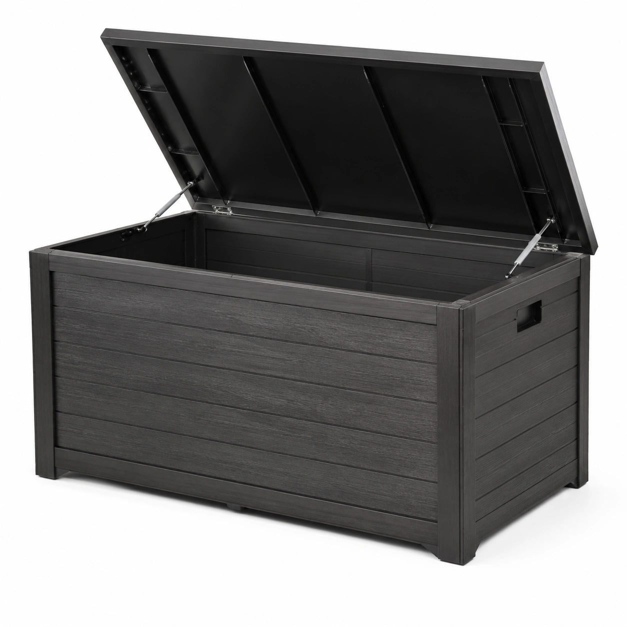 Coffre de rangement extérieur en plastique noir 150x72x65 cm
