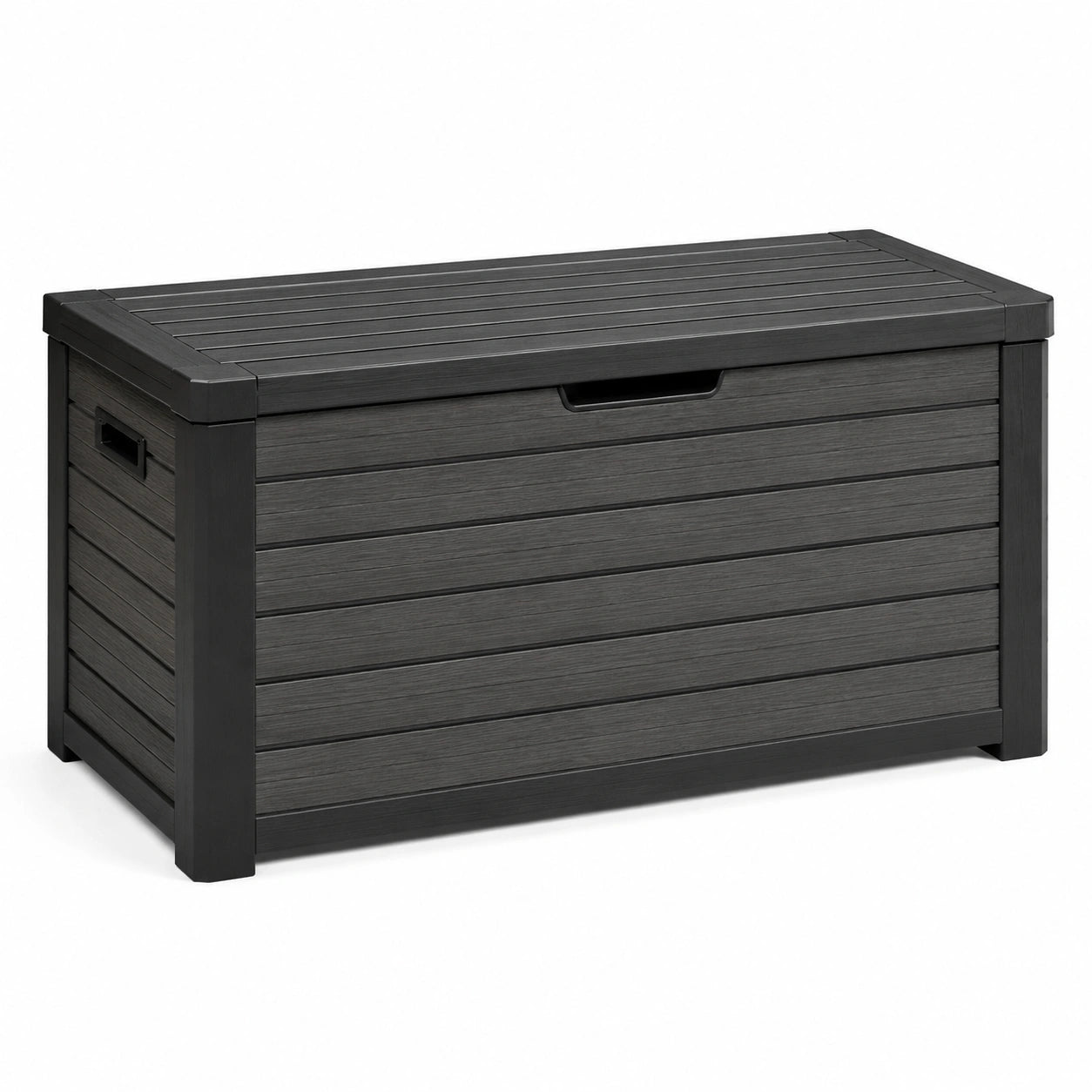 Coffre de rangement extérieur en plastique gris