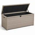 Coffre de rangement extérieur en résine polypropylène gris clair