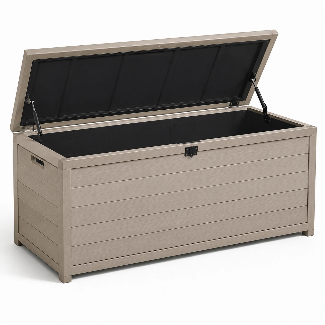 Coffre de rangement extérieur en résine polypropylène gris clair
