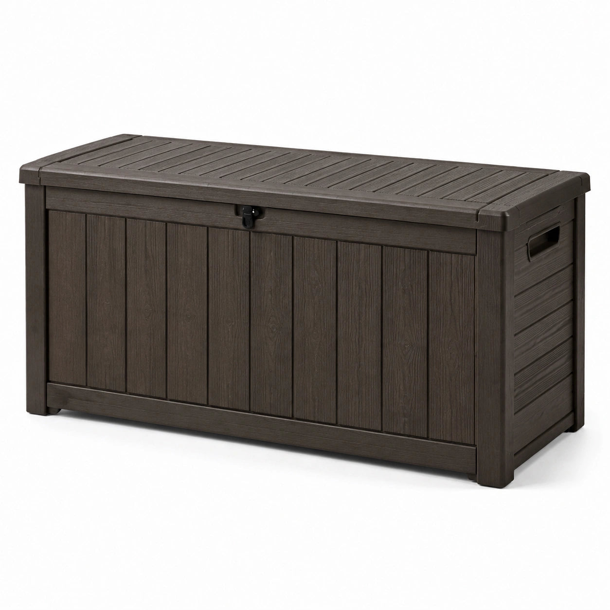 Coffre de rangement extérieur en plastique 120x50x60cm marron