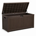 Coffre de rangement en plastique marron 350L extérieur