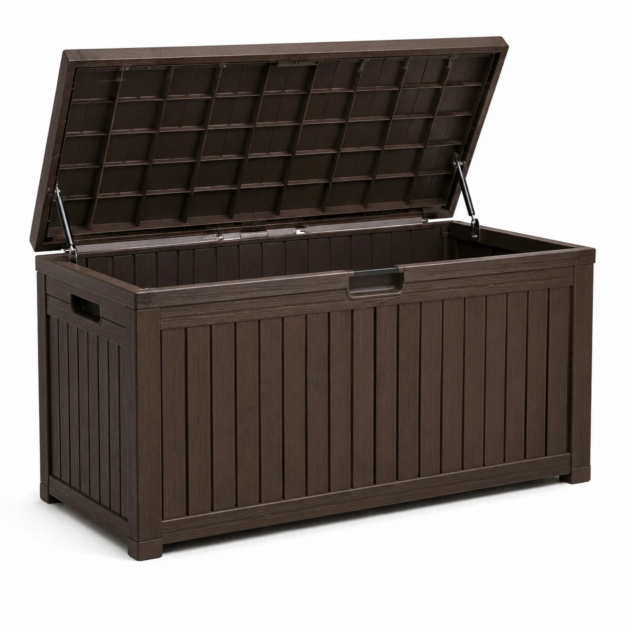 Coffre de rangement en plastique marron 350L extérieur