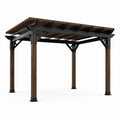 Pergola en métal et bois composite marron 3x3m