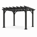 Pergola en aluminium noir avec revêtement résistant, 3x3 m