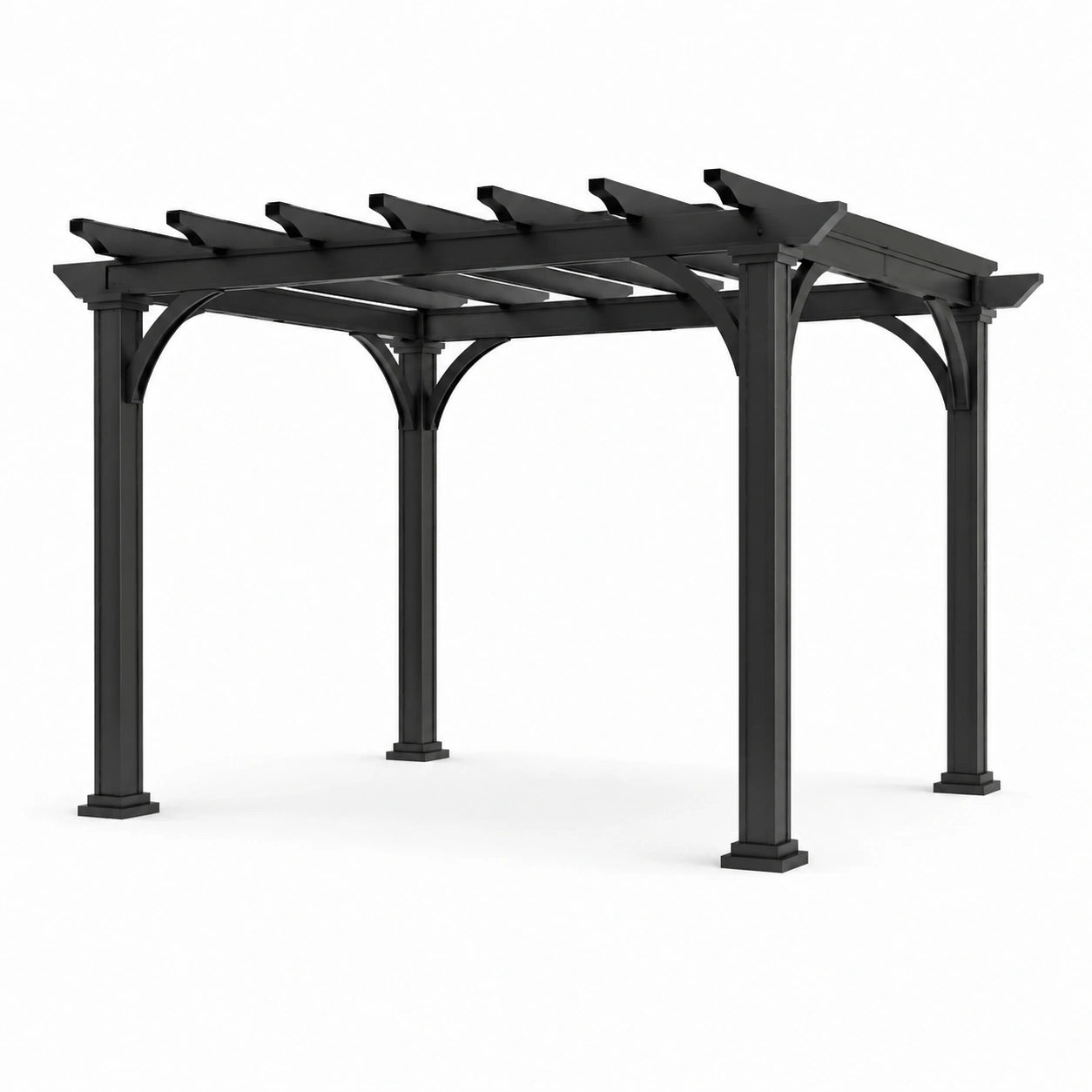 Pergola en aluminium noir avec revêtement résistant, 3x3 m