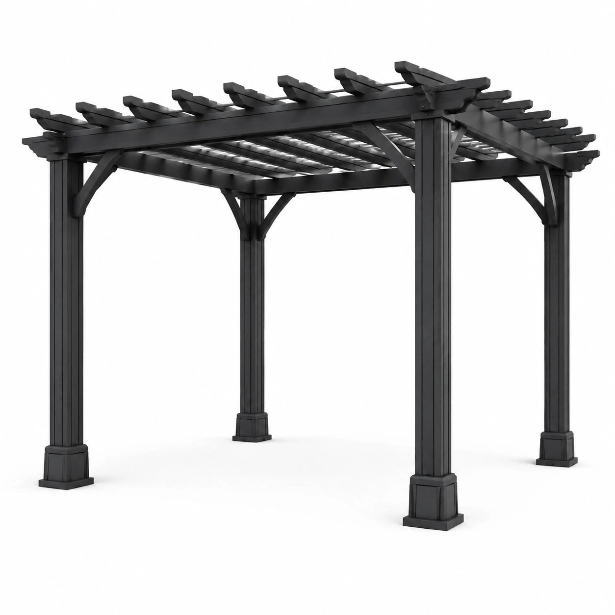 Pergola en aluminium noir 3m x 3m