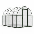 Serre de jardin en polycarbonate et aluminium, 300x190x195 cm, cadre vert foncé