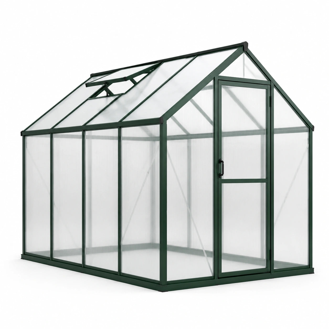 Serre de jardin en aluminium avec panneaux en polycarbonate 4 mm vert