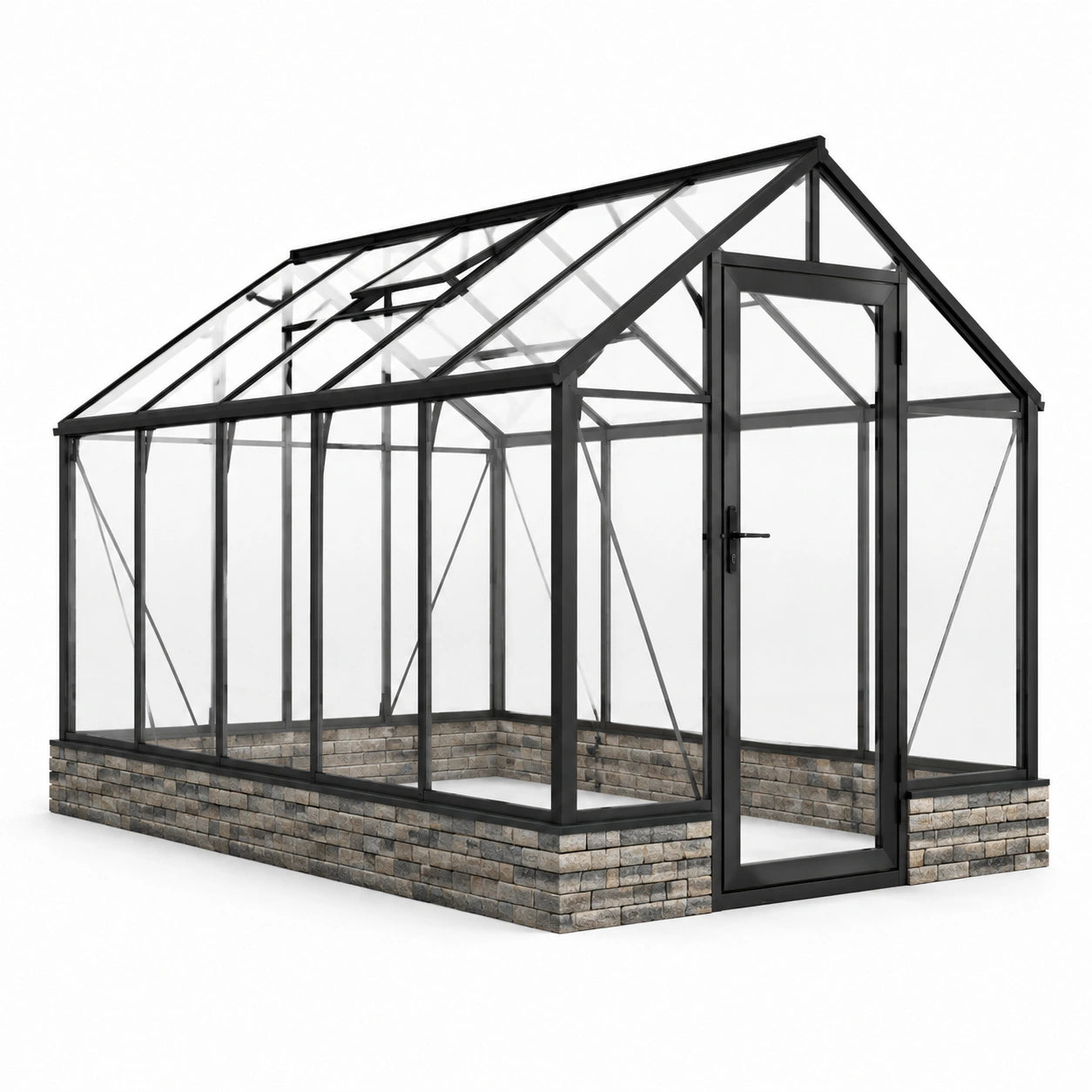 Serre en verre trempé 4 mm 400x200x250 cm aluminium noir