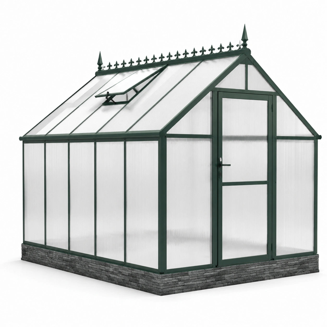Serre de jardin en aluminium et polycarbonate 250cm x 190cm x 195cm vert