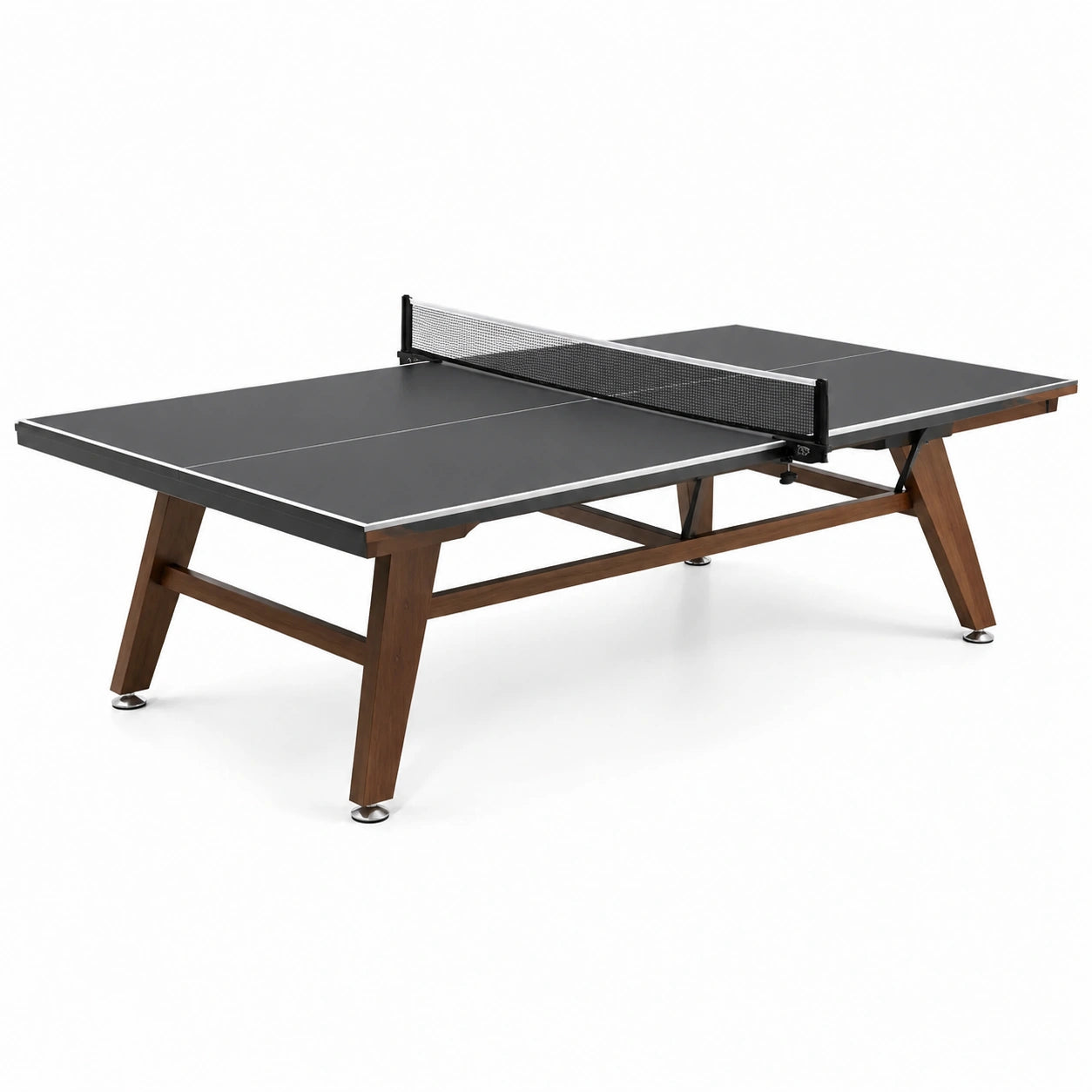 Table de ping-pong en bois MDF noir avec cadre en bois massif
